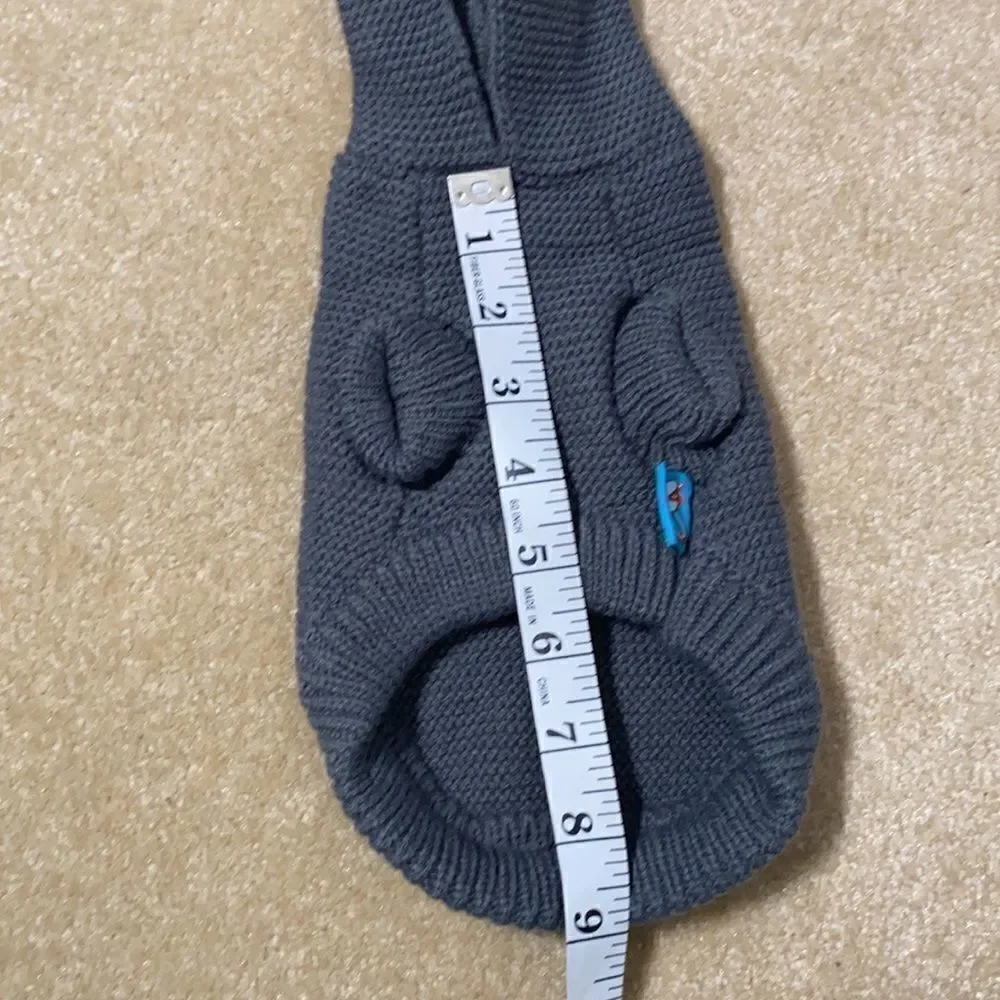 Dog Sweater Gray Hoodie with Pom XS NWT